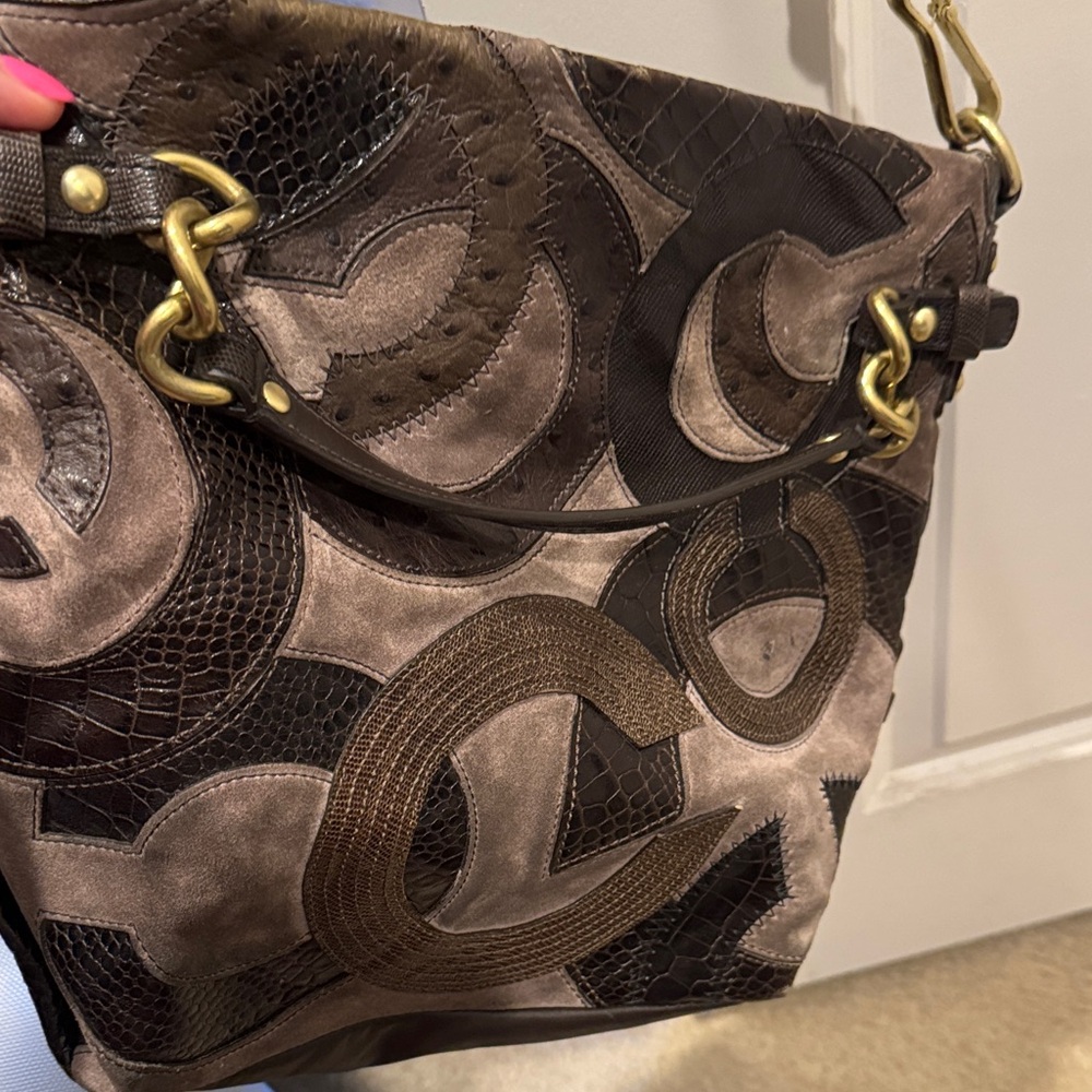 Coach Classic Leather & Sued  Shoulder Bag